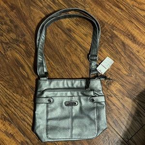 Rosetti Silver Faux Leather Crossbody Purse- NWT